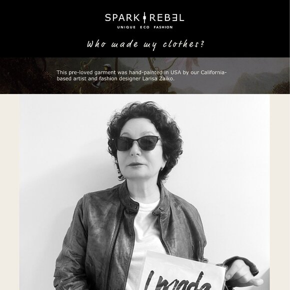 Upcycled Levi's Denim Set with Hand-Painted UFO Art - Vintage Rebel Style - Picture 11 of 12